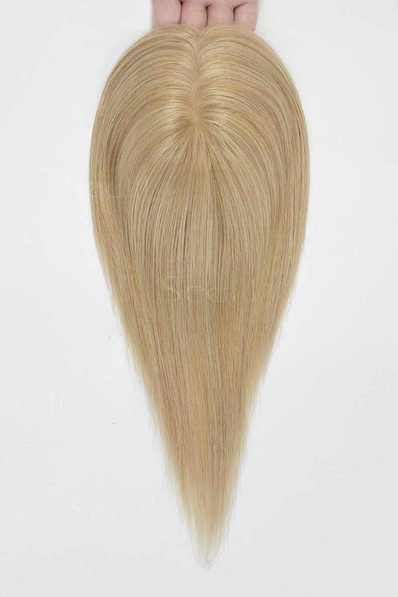 Hera Human Hair Topper Dark Blonde with Light Blonde