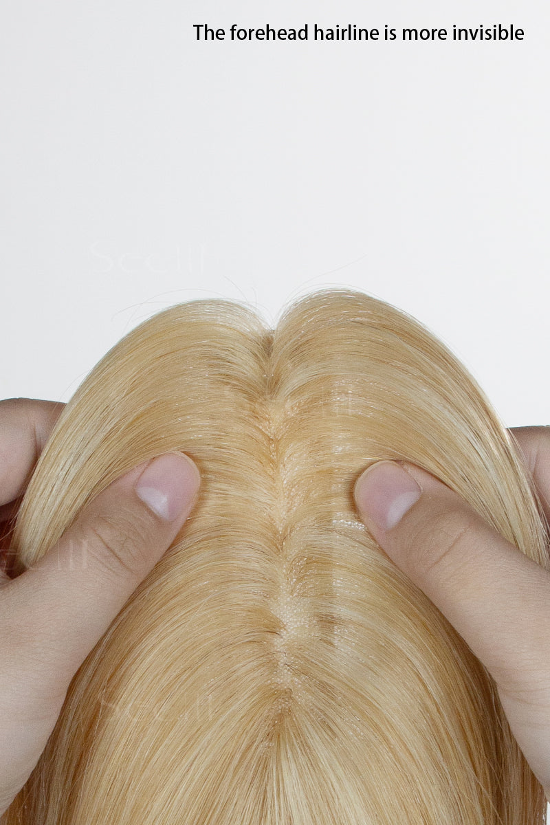 Hera Human Hair Topper Warm Blonde With Highlights