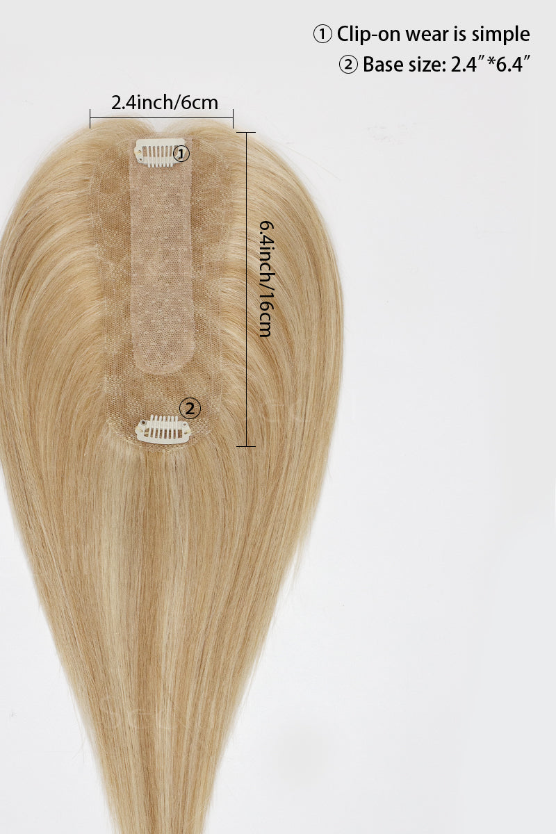 Hera Human Hair Topper Warm Blonde With Highlights