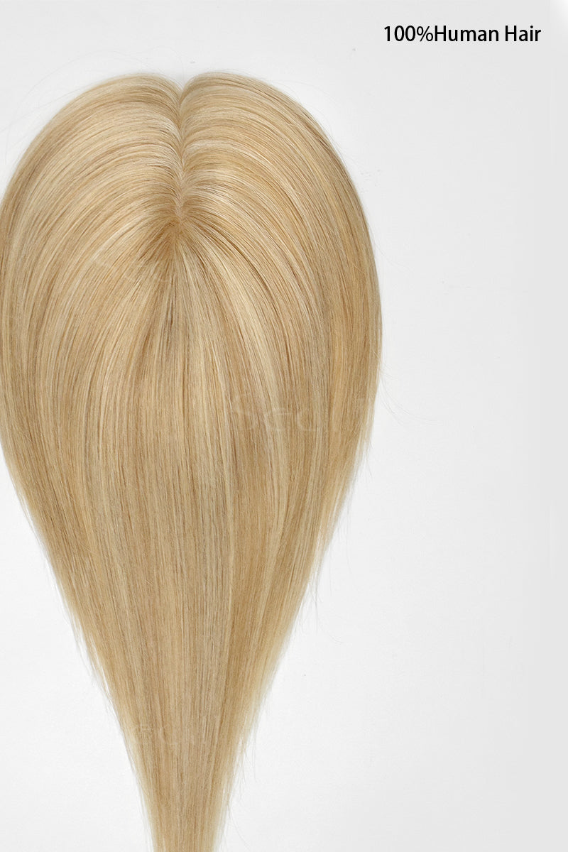 Hera Human Hair Topper Warm Blonde With Highlights