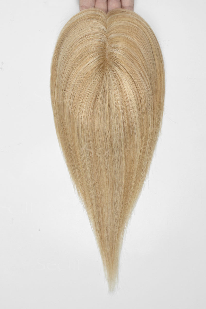 Hera Human Hair Topper Warm Blonde With Highlights