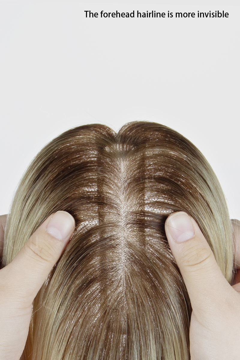 Hera Human Hair Topper Light Blonde with Highlights