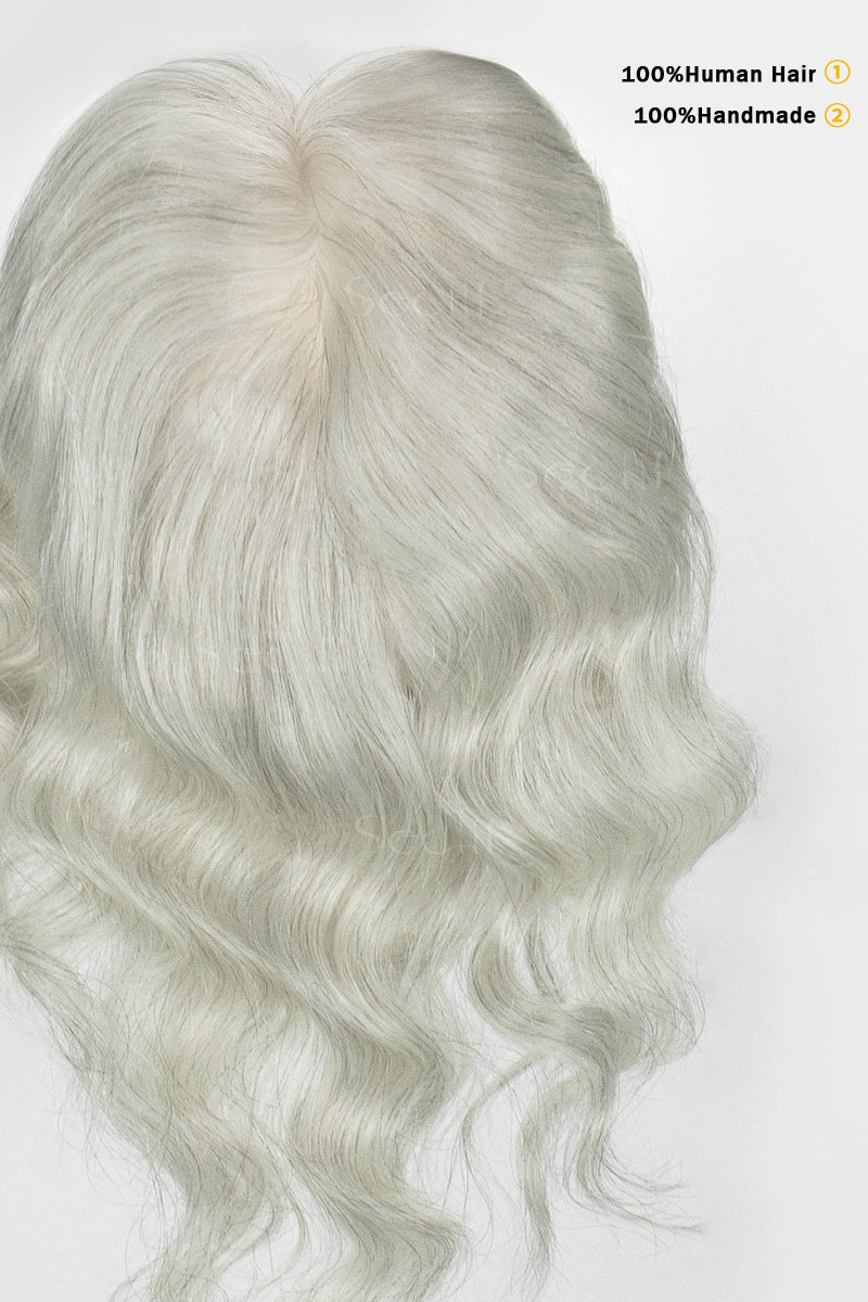 Metis C0-1 Wave Human Hair Toppers Crown Topper No Bangs