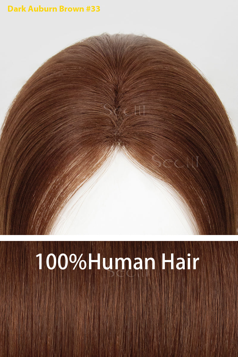 Dark Auburn Brown hairpiece with &