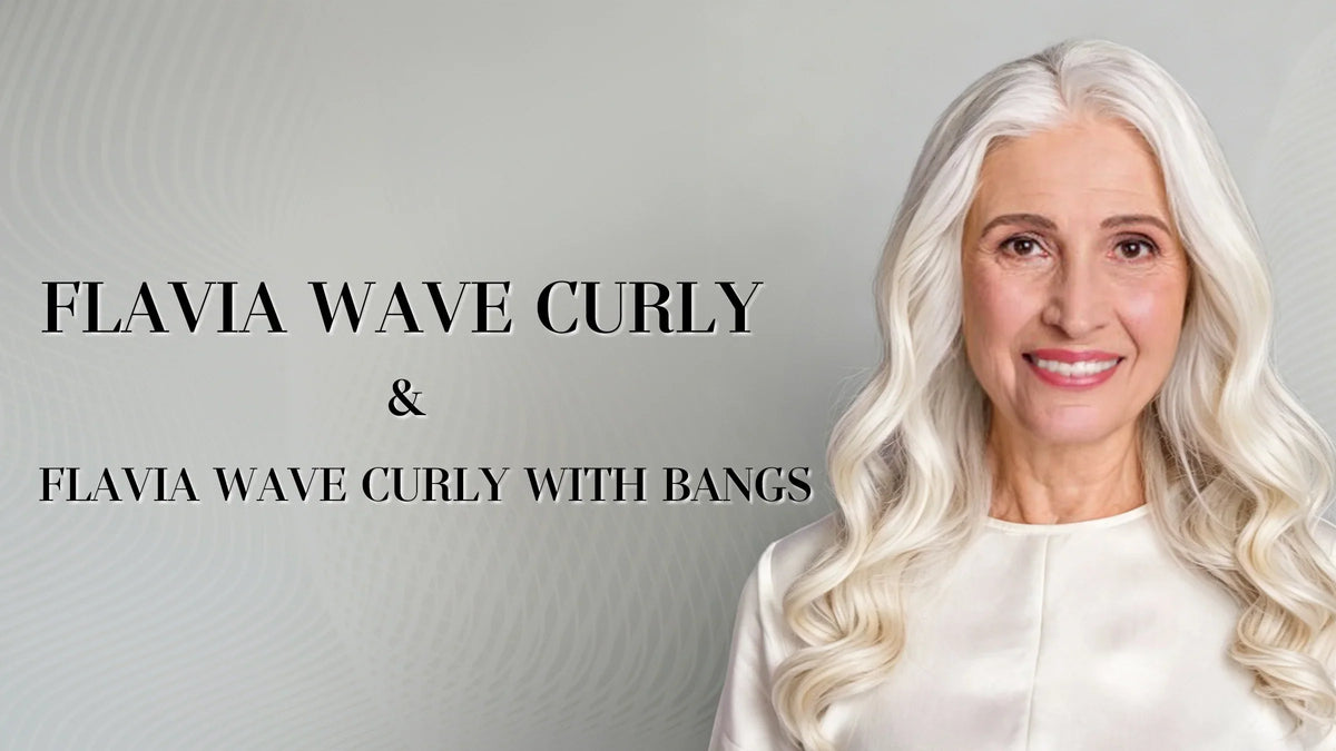 Flavia Wave Curly Hair Topper in White Blonde — Now with Bangs Option | SEULLY