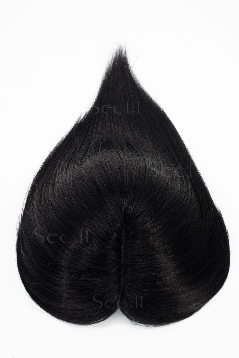 Mona Handmade Human Hair Topper Dark Black 