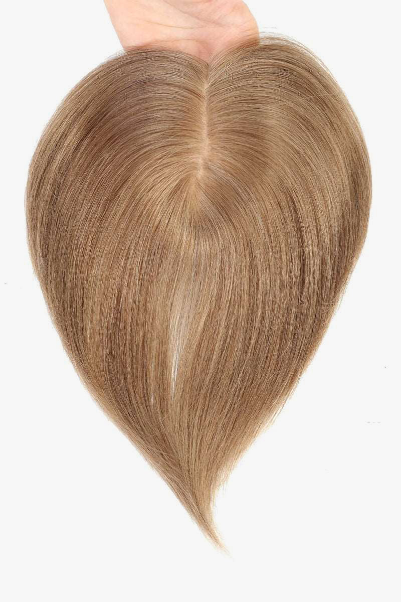 Metis Toppers Cheveux Humains Crown Topper Extensions de Cheveux Brun Extra Clair 