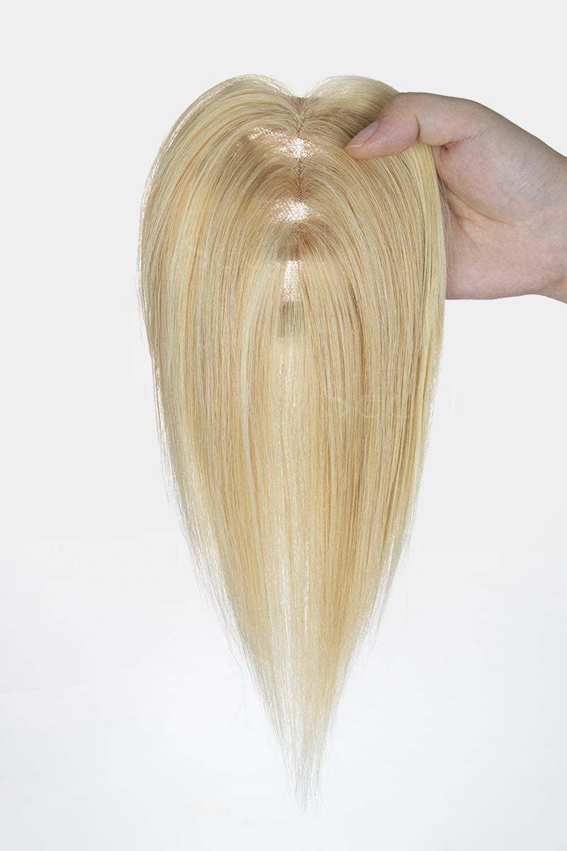 Mona Human Hair Topper Light Blonde with Lightest Blonde P16/613