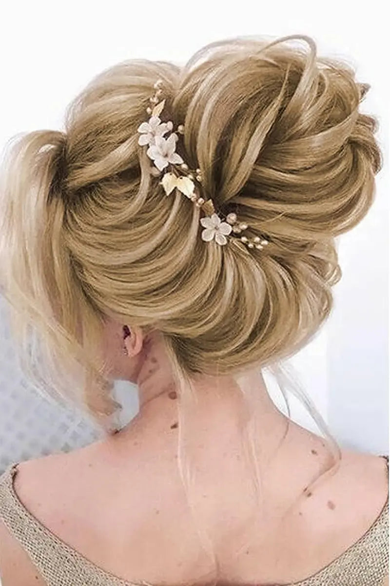 Chignon décoiffé Seully Blond moyen doré