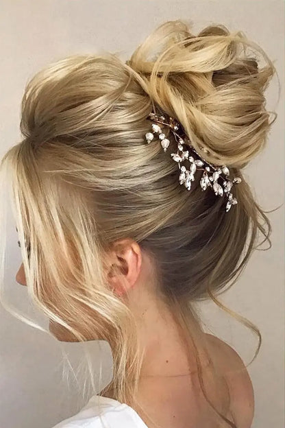 Seully Messy Bun Hair Piece Dark Blonde with Highlights