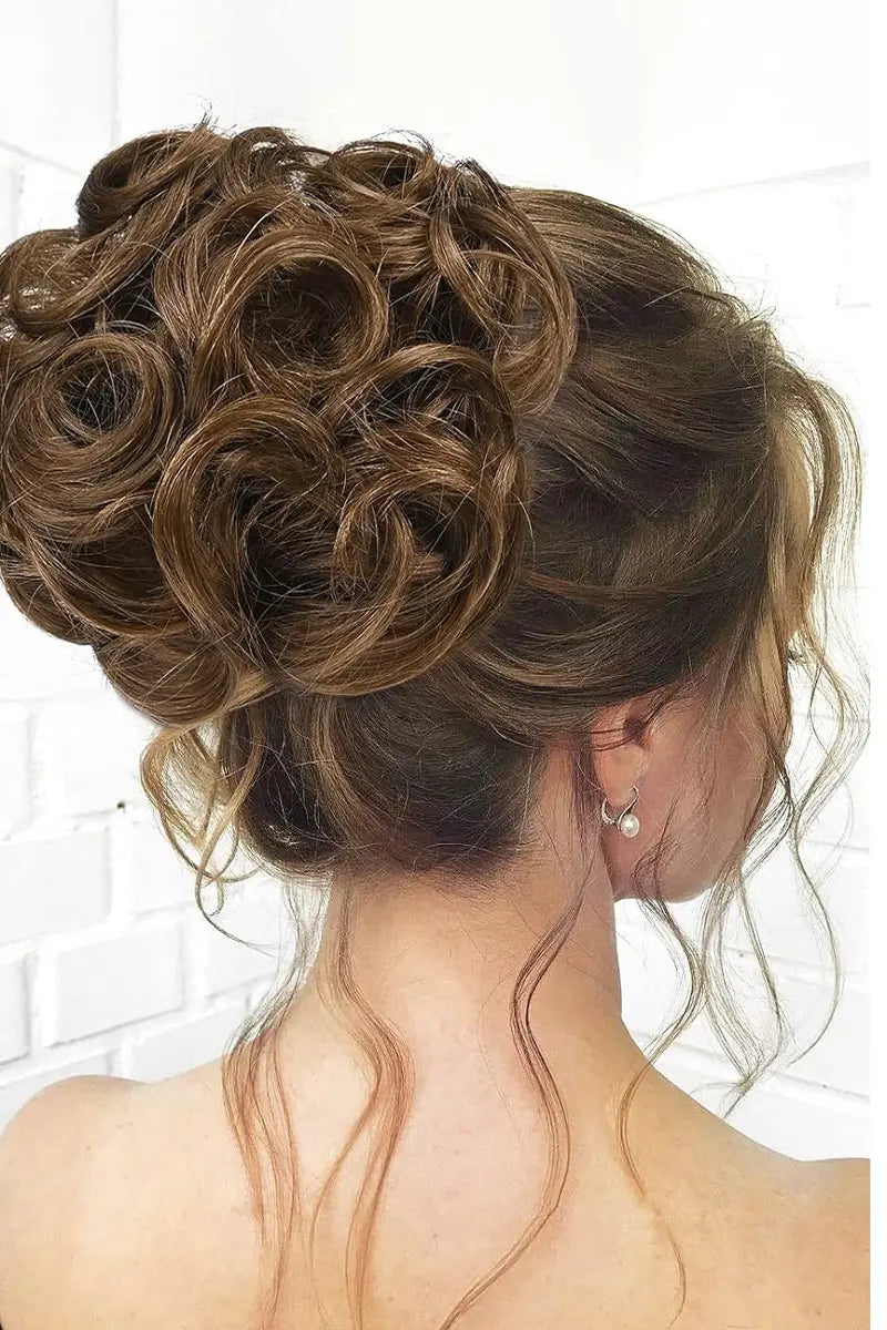 Chignon décoiffé Seully châtain moyen naturel doré