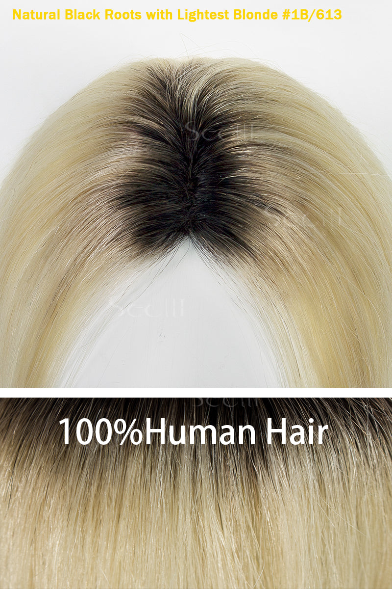 Magic Pixie Topper Natural Black Roots with Lightest Blonde 