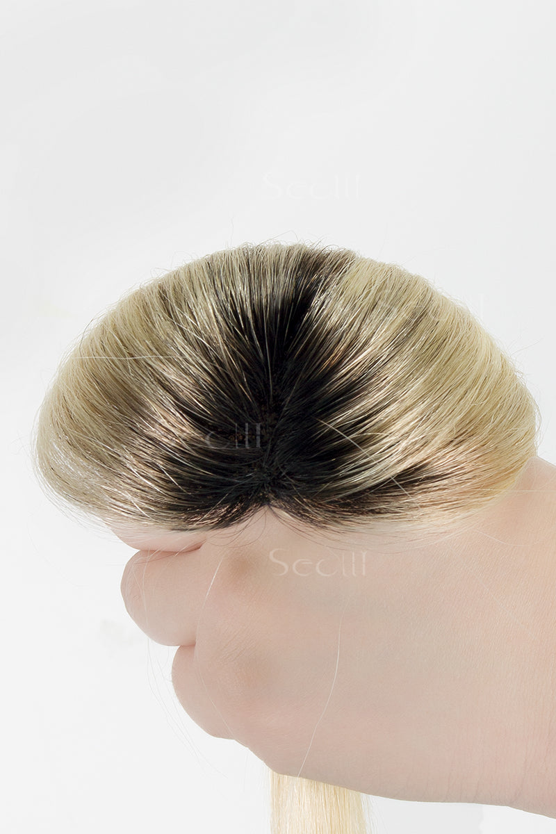 Magic Pixie Topper Natural Black Roots with Lightest Blonde 