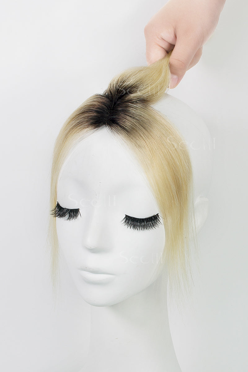 Magic Pixie Topper Natural Black Roots with Lightest Blonde 