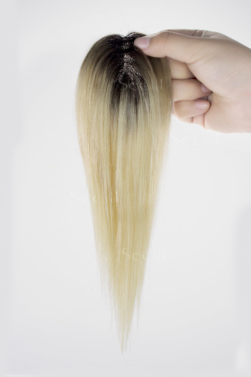 Magic Pixie Topper Natural Black Roots with Lightest Blonde 