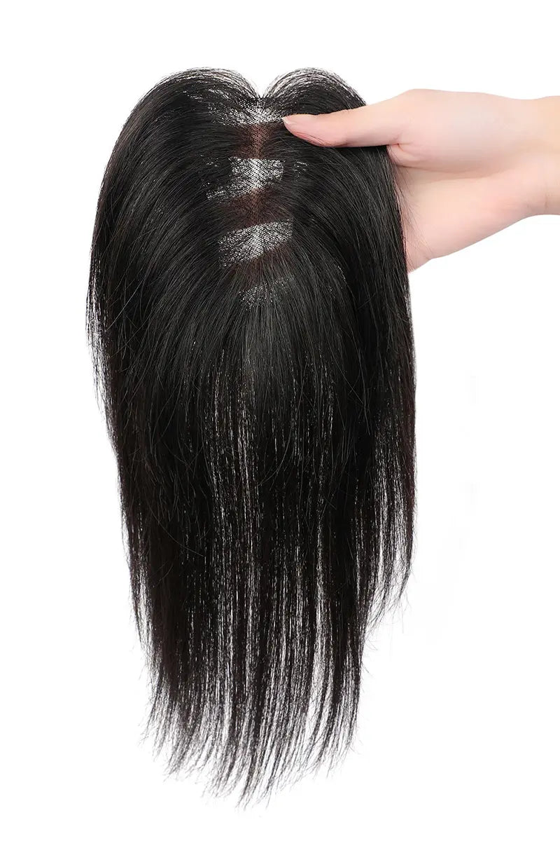 Mona - Adorno de cabello humano hecho a mano, rubio cálido con reflejos #27/613