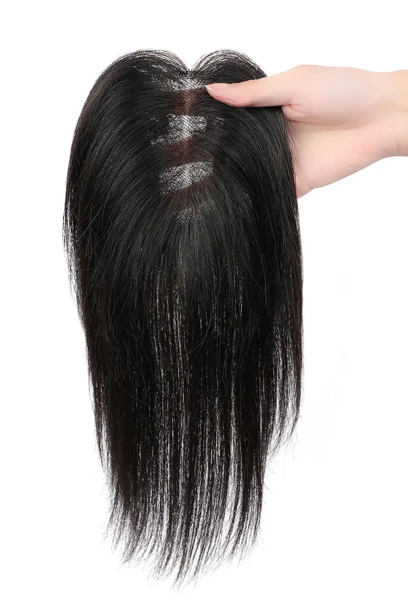 Mona Handmade Human Hair Topper Natural Black 