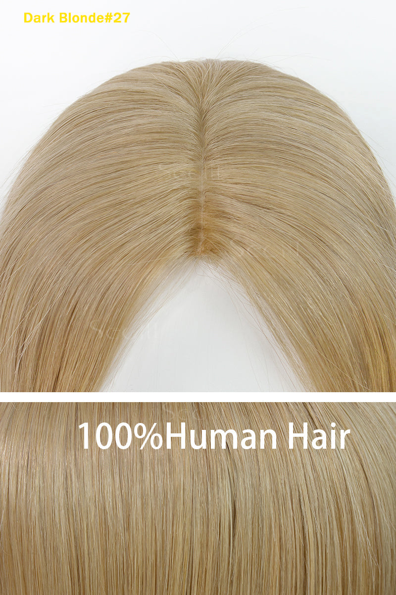 Metis Human Hair Toppers Crown Topper Hair Extensions Honey Blonde 