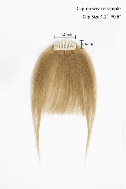Dark Blonde  hair clip with measurement details on a white background