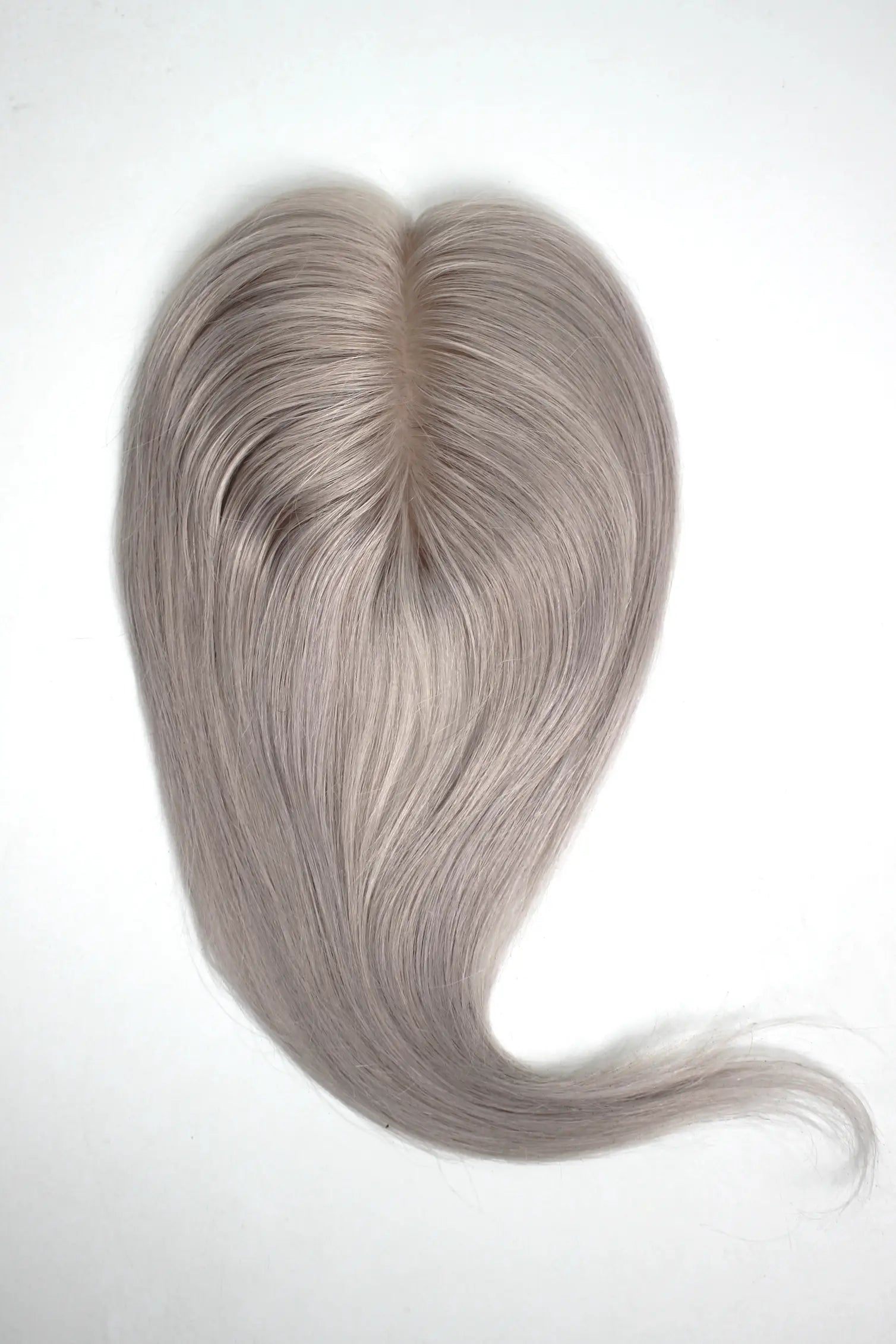 Flavia Silk Top Remy Human Hair Topper Silver Gray