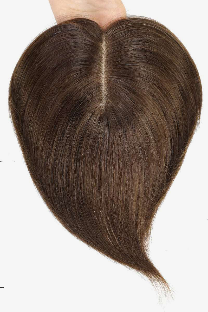 Metis Toppers Cheveux Humains Couronne Topper Extensions de Cheveux Brun Moyen 