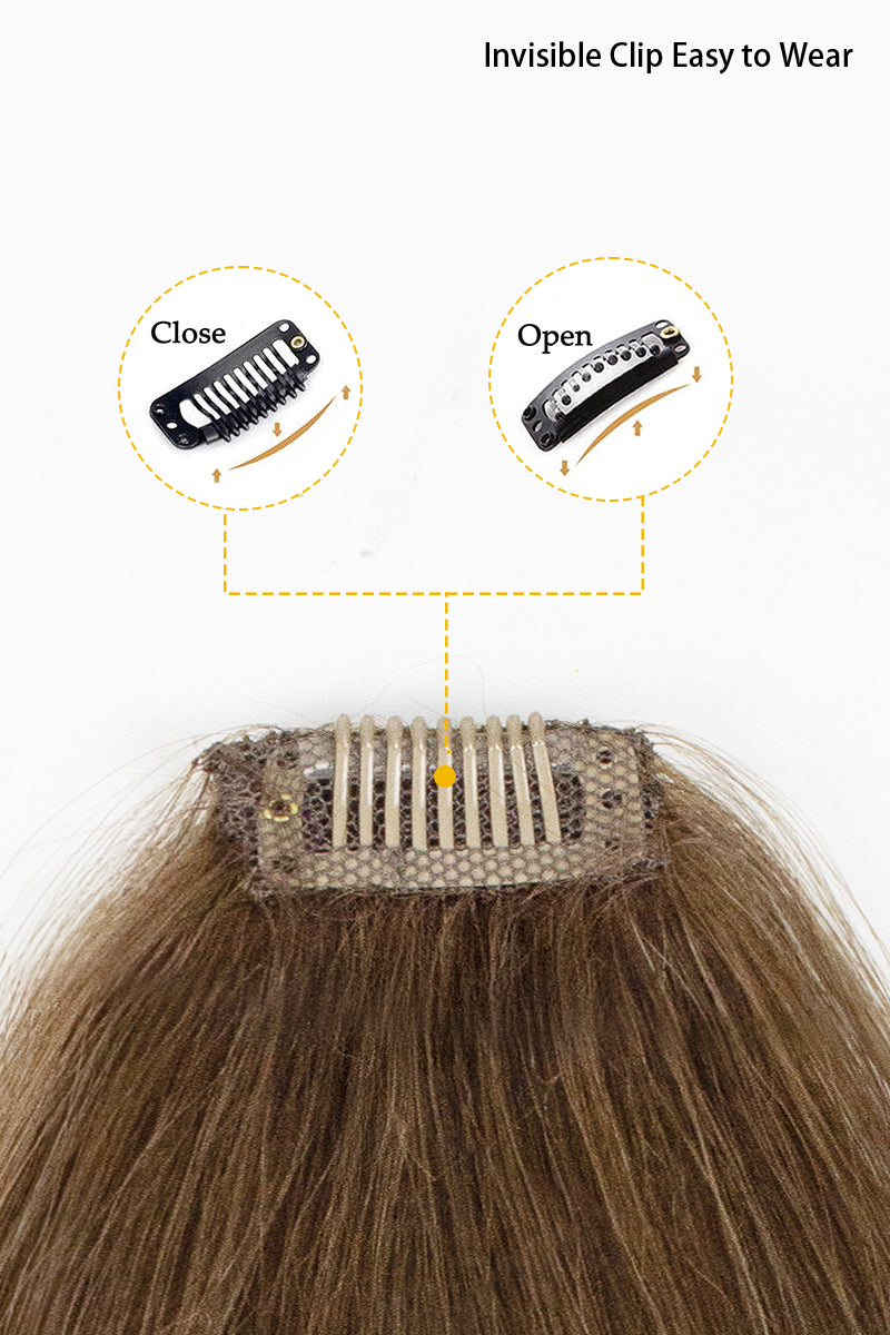 Hair extension with an invisible clip mechanism on a white background