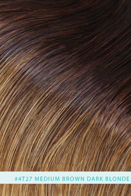 Topper de cabello humano Remy con tapa de seda Flavia-B1