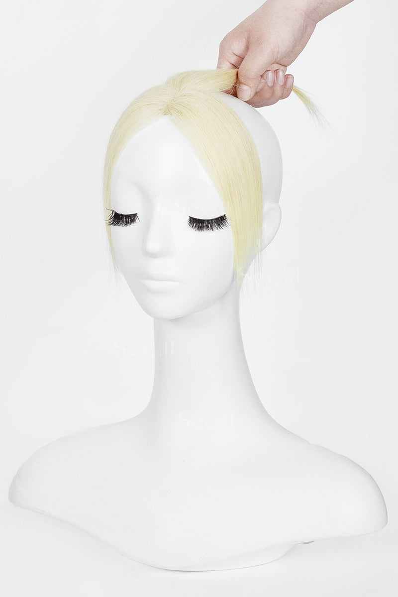 Mannequin head with Magic Pixie Topper Platinum Blonde 