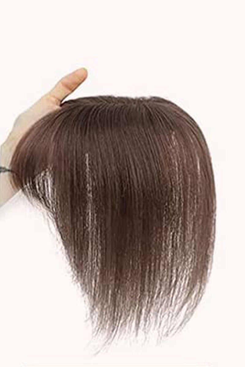 Carol Human Hair Topper pour les solutions de perte de cheveux brun foncé 