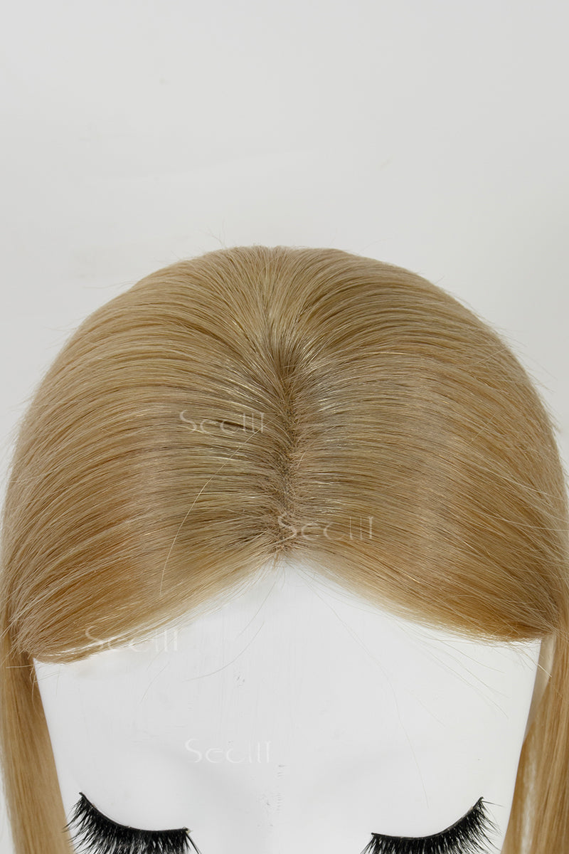 Mona Handmade Human Hair Topper Dark Blonde 