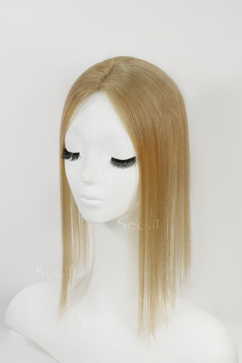 Mona Handmade Human Hair Topper Dark Blonde 