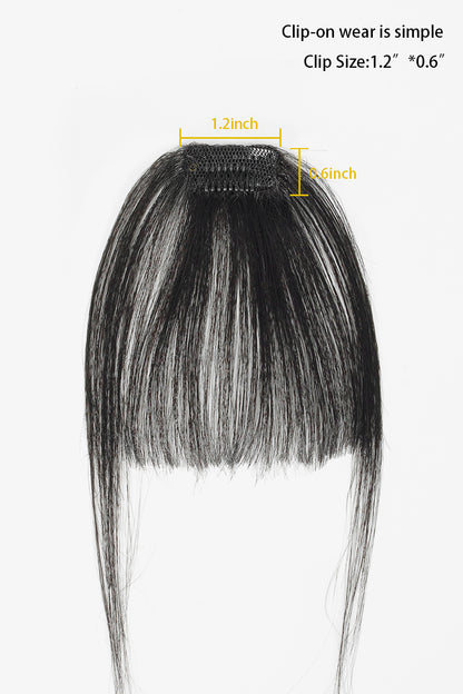Natural Black Clip-in Air Bangs with 1.2 x 0.6 Inch Clip Size – Easy Clip-On Hair Fringe