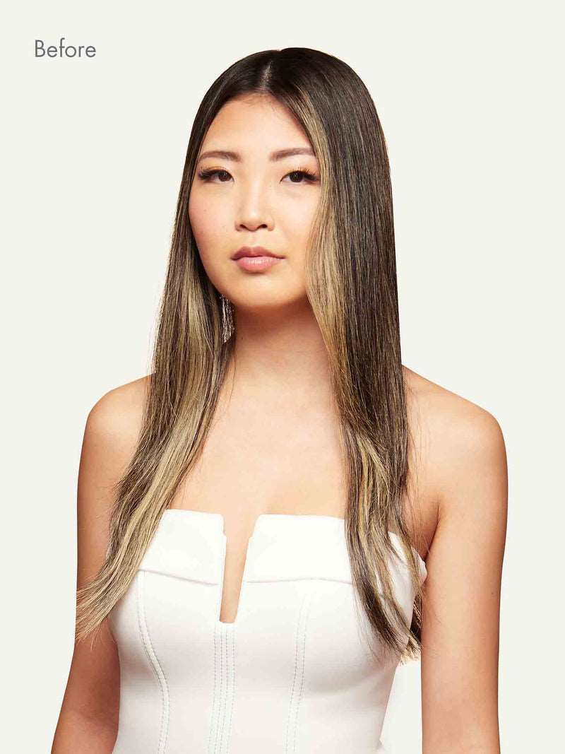 Dolly Halo Clips in Hair Extensions Mocha Brown Hightlight