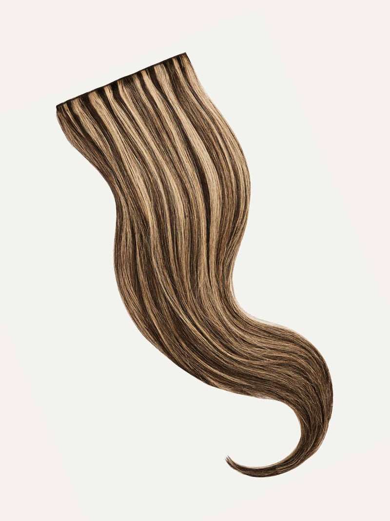 Dolly Halo Clips in Hair Extensions Mocha Brown Hightlight