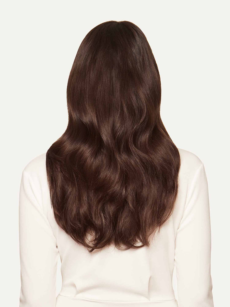 Dolly Halo Clips in Hair Extensions Mocha Brown Hightlight