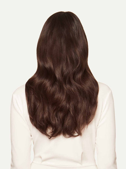 Dolly Halo Clips in Hair Extensions Mocha Brown Hightlight