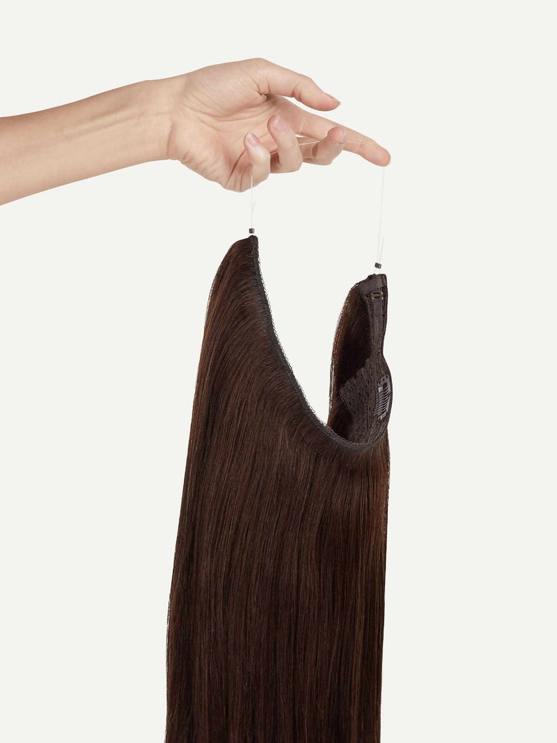 Dolly Halo Clips dans les extensions de cheveux Moka Brown Hightlight 