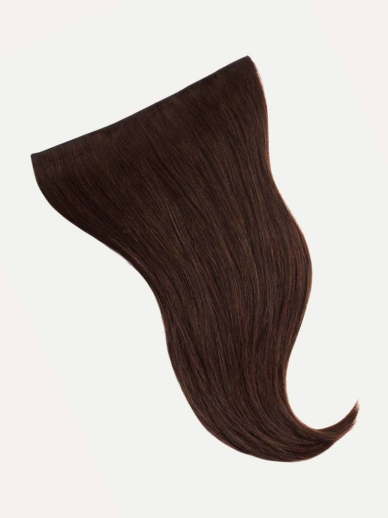 Dolly Halo Clips in Hair Extensions Mocha Brown Hightlight