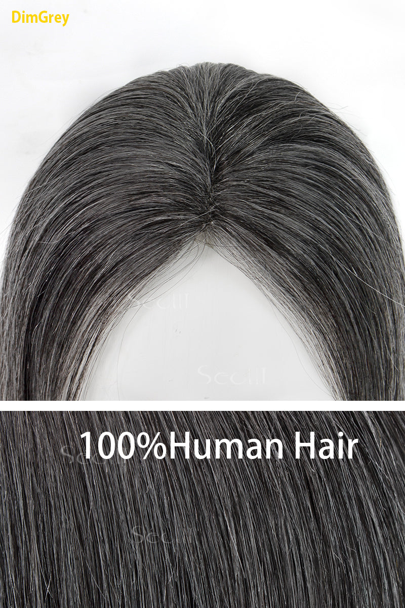 Mona Cabelo Humano Topper Prata Cinza Branco