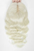 Flavia-C02 White Blonde Wave Curly Human Hair Topper – Back View showing natural volume and curl texture