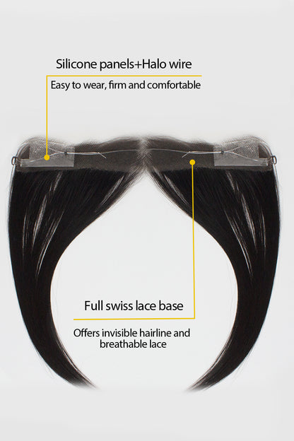 Seully Hair Hairline Topper: Breathable Lace|Halo Wire|Natural Look Natural Black 
