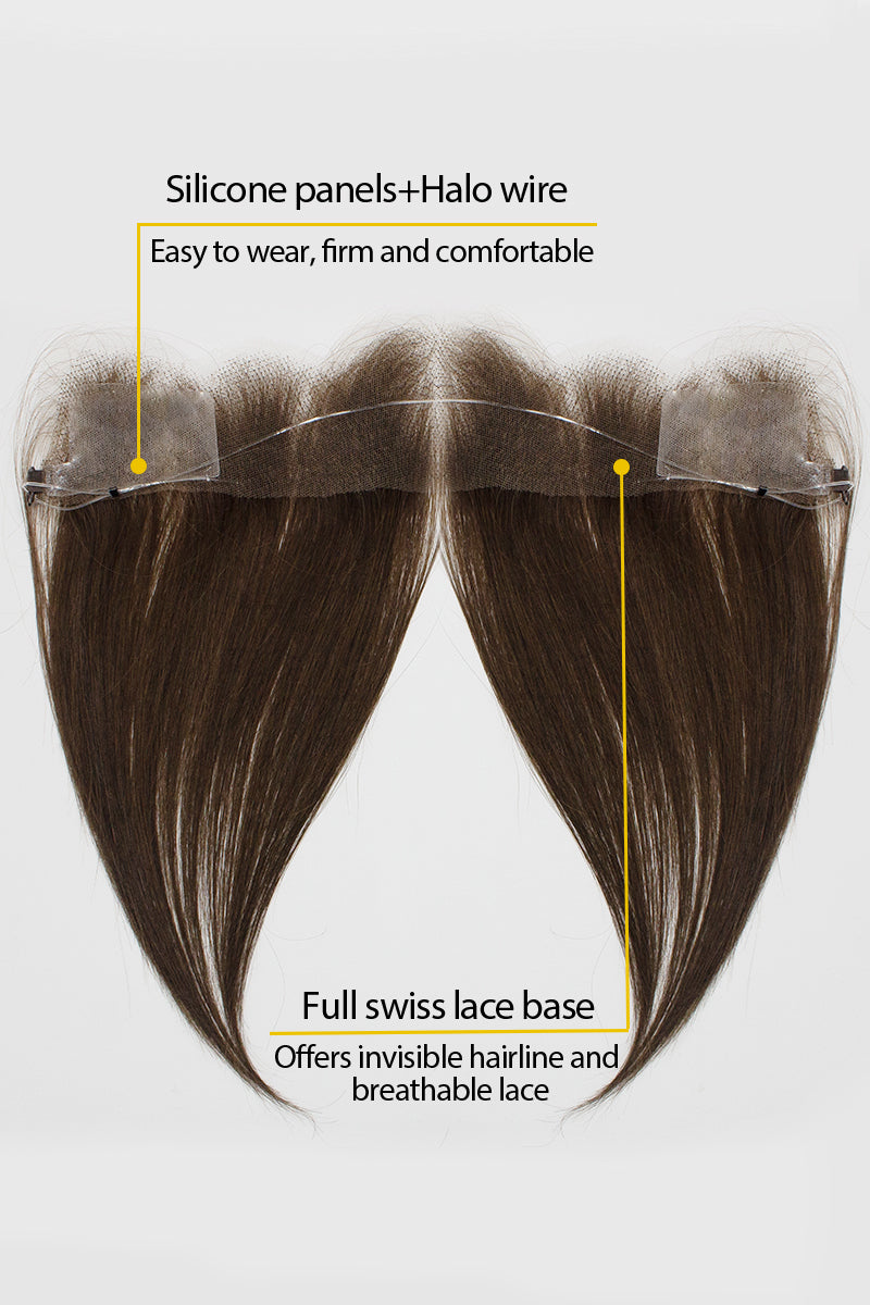 Seully Hair Hairline Topper: Breathable Lace|Halo Wire|Natural Look Dark Brown 