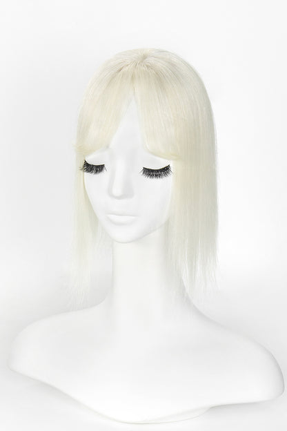 Flavia-B Silk Top Remy Human Hair Topper with Bangs 