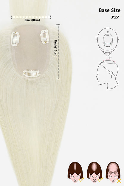 Flavia-B Silk Top Remy Human Hair Topper with Bangs 