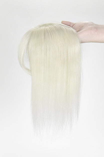 Flavia-B Silk Top Remy Human Hair Topper with Bangs 
