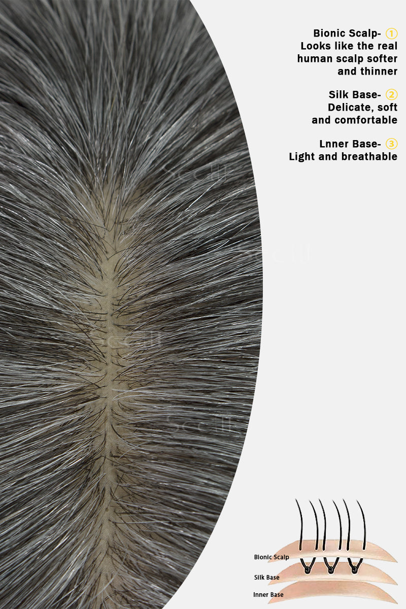 Topper de Cabello Humano Remy con Base de Seda Flavia | 