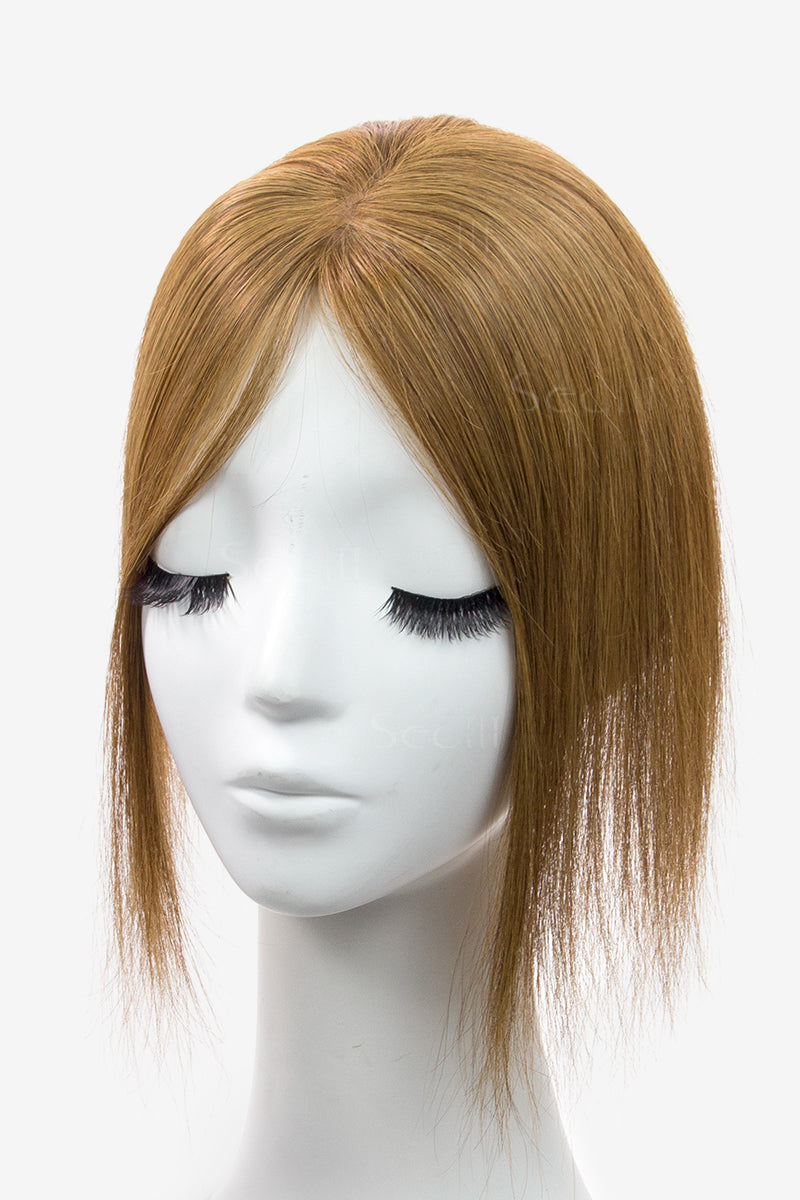 Flavia Silk Top Remy Human Hair Topper Extra light Brown 