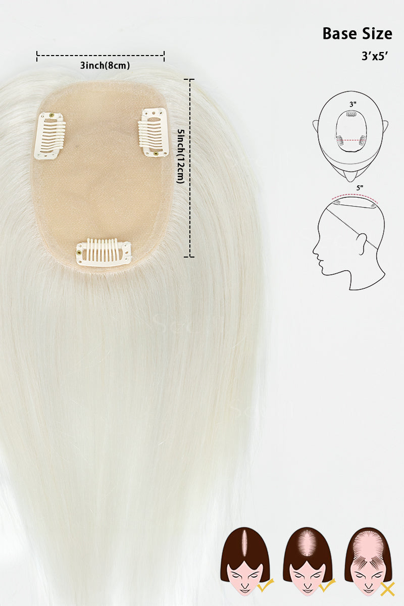 Flavia topper with measurements and illustrations on a white background