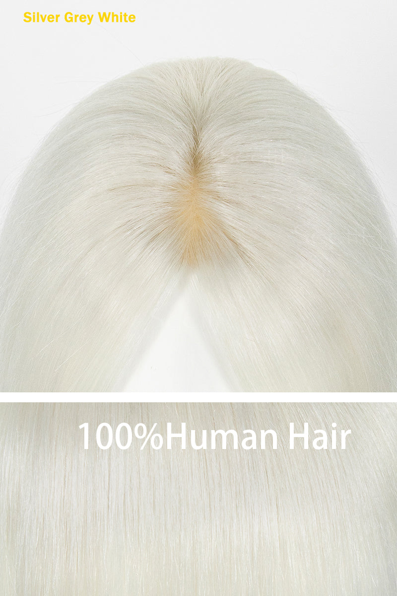 Blonde wig with a white background, labeled &
