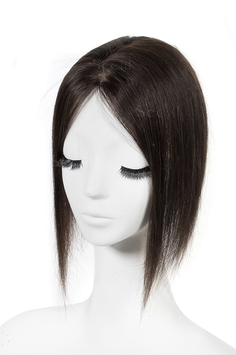 Flavia Silk Top Remy Hair Topper Naturel Noir